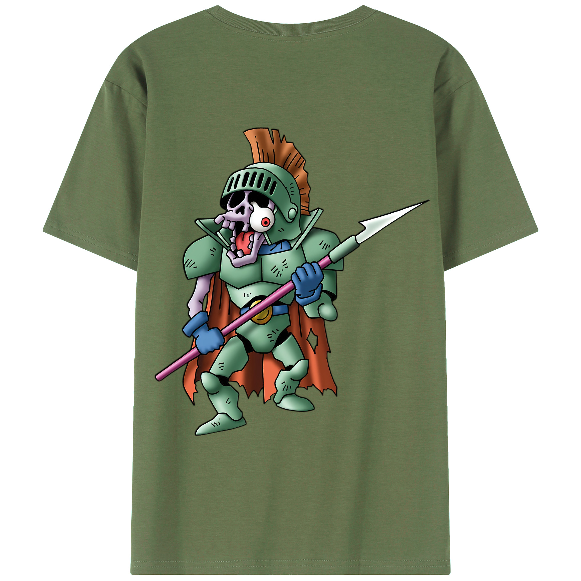 （画像用） ドラゴンクエスト Doragon Kuesuto Dragon Quest 綿100％ メンズ半袖Tシャツ（バックプリント） 通気性